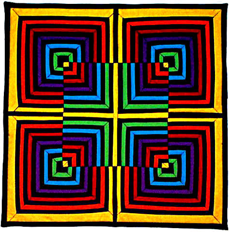 "Fibre Optics 1" Japanese inspired optical illusion quilt