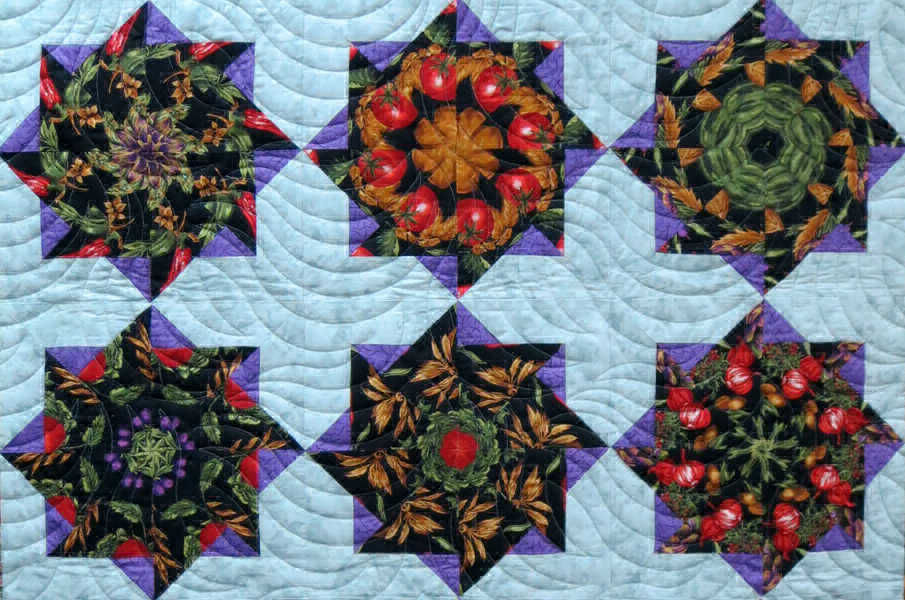 Kaleidescope Quilt densely patterned